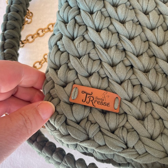 Woven Crossbody Bag in Teal with Tassel - Picture 4 of 6